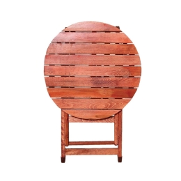 Τραπέζι Κερασί-Καρυδί 63-0010 Φ65X74 cm