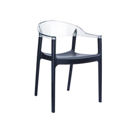 Πολυθρόνα Carmen Black/Clear 32-0112 49X53X45/79cm Siesta Acrylic