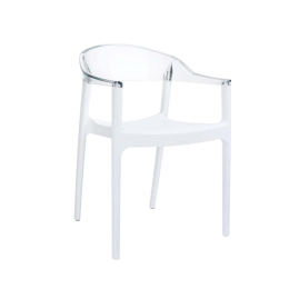 Πολυθρόνα Carmen White/Clear 32-0119 49X53X45/79cm Siesta Acrylic
