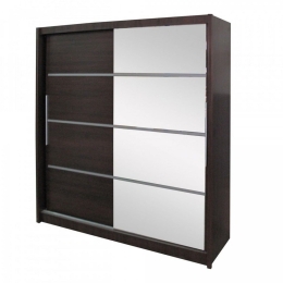 Ντουλάπα Ceria Wenge TO-ILONA2VEGE 205X61X215 cm Δίφυλλη Μελαμίνη,Καθρέπτης
