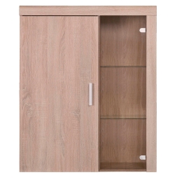 Βιτρίνα Damis 90,5X35X113,5 cm  TO-DAM1D1W Μελαμίνη,Γυαλί