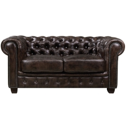Καναπές Chesterfield Brown 689 E9574,2 160X92X72 cm Δέρμα