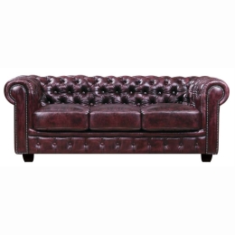 Καναπές Chesterfield Antique Red 689 E9574,34 201X92X72 cm Δέρμα