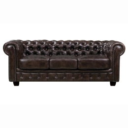 Καναπές Chesterfield Brown 689 E9574,3 201X92X72 cm Δέρμα