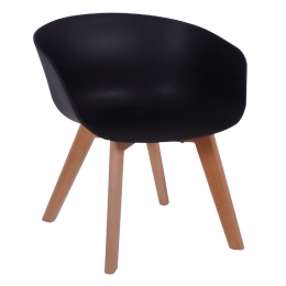 Πολυθρόνα Optim Black  ΕΜ140,2 55X56X80 cm Σετ 4τμχ Ξύλο,Πολυπροπυλένιο