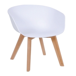 Πολυθρόνα Optim White ΕΜ140,1 55X56X80 cm Σετ 4τμχ Ξύλο,Πολυπροπυλένιο