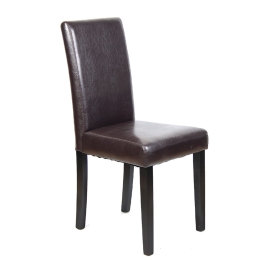 Καρέκλα Maleva-L Brown E1207 42X56X93 cm Σετ 2τμχ Ξύλο,Τεχνόδερμα