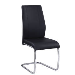 Καρέκλα Tulip Black EM913,1 43X57X98 cm Σετ 4τμχ Μέταλλο,Τεχνόδερμα
