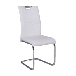Καρέκλα Croft White ΕΜ914,1 43X58X97 cm Σετ 4τμχ Μέταλλο,Τεχνόδερμα