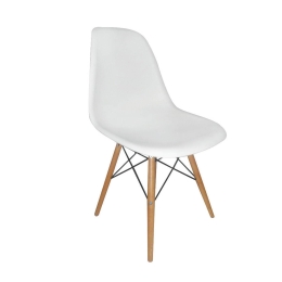 Καρέκλα Art Wood White  EM123.1P  46X53X81 cm Σετ 4τμχ Πολυπροπυλένιο