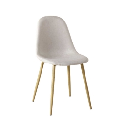 Καρέκλα Celina Beige ΕΜ907,4 45X54X87 cm Σετ 4τμχ Μέταλλο,Ύφασμα