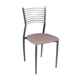 Καρέκλα Vivian Cappuccino ΕΜ935,4 40X44X83 cm Σετ 6τμχ Μέταλλο,Τεχνόδερμα