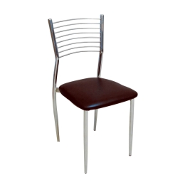 Καρέκλα Vivian Dark Brown ΕΜ935,3 40X44X83 cm Σετ 6τμχ Μέταλλο,Τεχνόδερμα