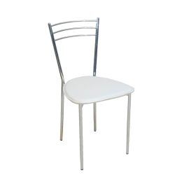 Καρέκλα Valetta Ecru ΕΜ936,1 40X41X81 cm Σετ 6τμχ Μέταλλο,Τεχνόδερμα