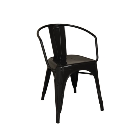 Πολυθρόνα Relix Black Ε5192,11 52x49x72 cm Μέταλλο