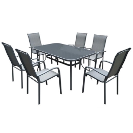 Σετ Τραπεζαρία Verona Anthracite-Grey  Ε272 150X90X71 cm 6 Θέσεων
