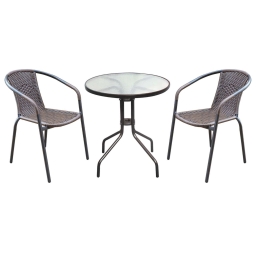Σετ Τραπεζαρία Baleno Brown Ε240 Φ60X70 cm 2 Θέσεων