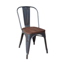 Καρέκλα Relix Wood Antique Black Ε5191W,10 45Χ51Χ85 cm Μέταλλο,Ξύλο