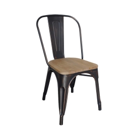 Καρέκλα Relix Wood Antique Black Ε5191W,10N 45Χ51Χ85 cm Μέταλλο,Ξύλο