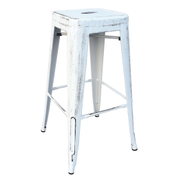 Σκαμπό Μπάρ Relix Antique White Ε5190,12 43X43Χ76 cm Μέταλλο