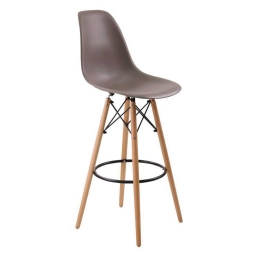 Σκαμπό Μπάρ Art Wood Sand Beige Ε509,3P 52X46X114 cm Σετ 4τμχ Ξύλο,Πολυπροπυλένιο