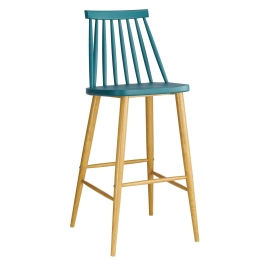 Σκαμπό Μπάρ Lavida Blue ΕΜ153,5 43X49X107 cm Σετ 2τμχ Μέταλλο,Πολυπροπυλένιο
