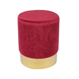 Σκαμπό Sol  Ε7030,3 D.37x44cm Gold-Red Velure Μέταλλο,Ύφασμα