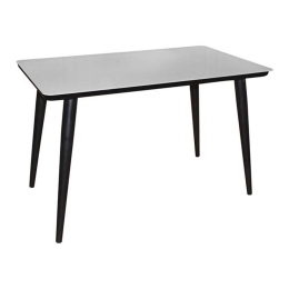Τραπέζι Union ΕΜ832,1 120x70x75cm 120x70cm Βαφή Black-Glass White Μέταλλο,Γυαλί