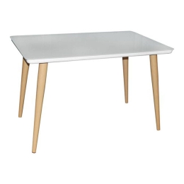 Τραπέζι Union ΕΜ832,2 120x70x75cm 120x70cm Βαφή Natural-Glass White Μέταλλο,Γυαλί