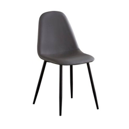 Καρέκλα Celina Black Grey ΕΜ907,1ΜP 45x54x85cm Σετ 4τμχ Μέταλλο,Τεχνόδερμα