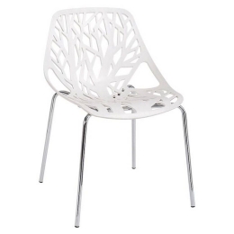 Καρέκλα Linea White ΕΜ120,1W 54x51x81cm Σετ 6τμχ Μέταλλο,Πολυπροπυλένιο