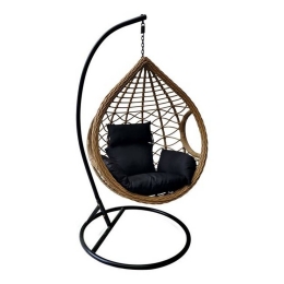 Πολυθρόνα Κρεμαστή Madrid Natural/Black Ε6739,1 D.105 H.197cm