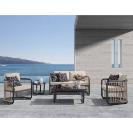 Σετ Σαλόνι City 5Τμχ Anthracite/Beige Ε6731 4 Θέσεων