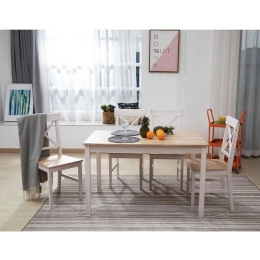 Σετ Τραπεζαρίας Daily 5Τμχ  White/Natural Ε783,2S 118x74x73 4 Θέσεων