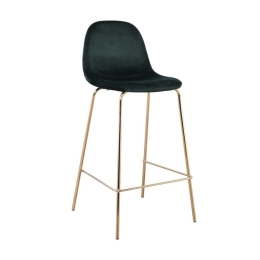 Σκαμπό Μπαρ Celina Velure Green ΕΜ901,3GV 47x51x77/106cm Σετ 4τμχ Βελούδο, Μέταλλο