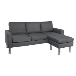 Καναπές Γωνία Reverse Αναστρέψιμος Dark Grey Ε9695,1 197x131x74/H.86cm Μέταλλο,Ύφασμα