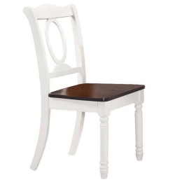 Καρέκλα Napoleon White/Wallnut Ε7072,5 44x55x96cm Σετ 2τμχ Ξύλο