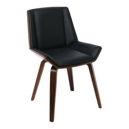 Καρέκλα Numan Ε7511,1 52x53x80cm Wallnut-Black Ξύλο,Τεχνόδερμα