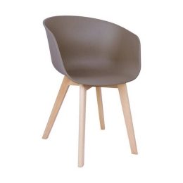 Πολυθρόνα Optim Sand Beige ΕΜ140,3 54x53x82cm Σετ 4τμχ Ξύλο,Πολυπροπυλένιο