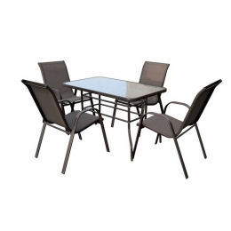Τραπεζαρία Σετ Rio 5Τμχ Brown Ε2406,S 120x70x70 4 Θέσεων