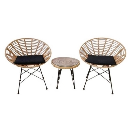 Σαλόνι Σετ Salsa Coral 3Τμχ Black Ε283,S D.45x44cm Two Seater