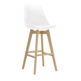 Σκαμπό Μπαρ Martin White ΕΜ147,1 48x58x71/110cm Σετ 4τμχ Ξύλο,Πολυπροπυλένιο