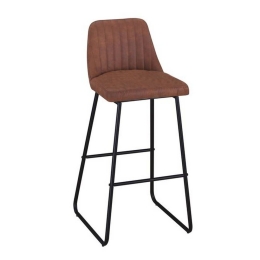Σκαμπό Μπαρ Matt Suede Brown ΕΜ797W,2 50x56x82/108cm Σετ 2τμχ Μέταλλο,Ύφασμα