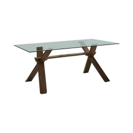 Τραπέζι Pella Beech Ε789 150x90x75cm Ξύλο,Γυαλί