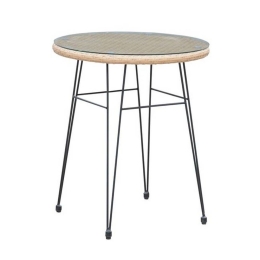 Τραπέζι Salsa Black/Natural Ε244,ΤΗ D.60x70cm