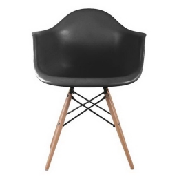 Πολυθρόνα Alea Wood ΕΜ129,2W 62x58x81cm Black Σετ 4τμχ Ξύλο,Πολυπροπυλένιο