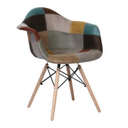 Πολυθρόνα Alea Wood ΕΜ129,82 65x60x83cm Brown-Multi Σετ 4τμχ Ξύλο,Πολυπροπυλένιο