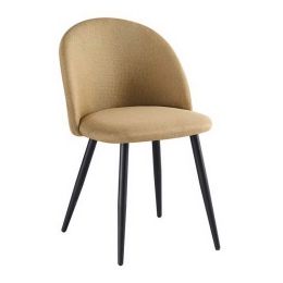 Καρέκλα Bella ΕΜ757,4 50x57x81cm Black Gold-Brown Σετ 4τμχ Μέταλλο,Ύφασμα