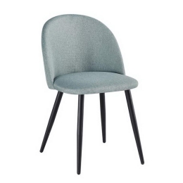 Καρέκλα Bella ΕΜ757,20 50x57x81cm Black Green Σετ 4τμχ Μέταλλο,Ύφασμα