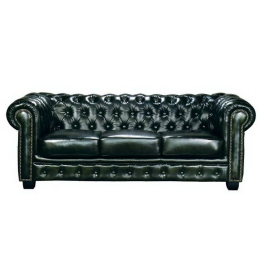 Καναπές Τριθέσιος Chesterfield 689 Ε9574,33 201x92x72cm Antique Green Δέρμα